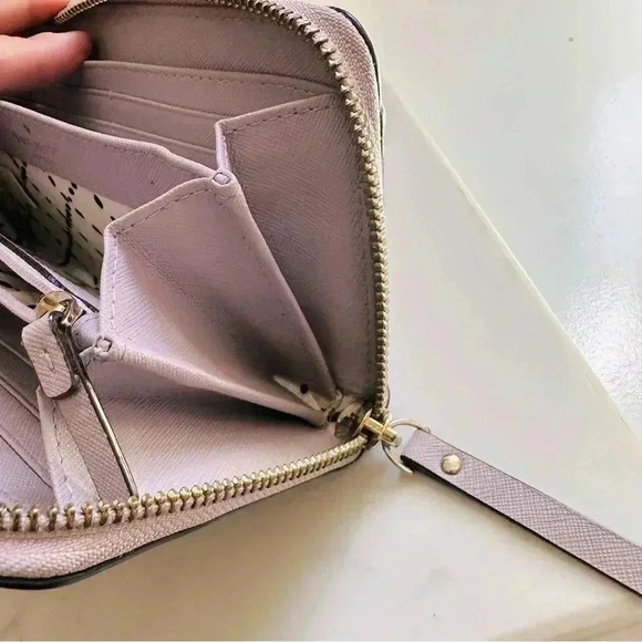 Kate Spade Laurel Way Neda Saffiano Leather Large Zip Around Wallet -Dusty Peony - Picture 9 of 10